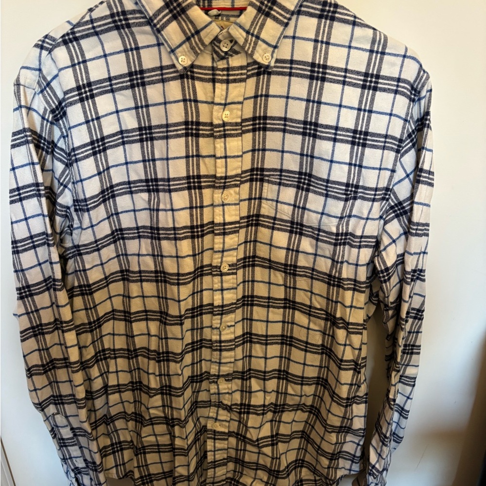 Relwen Wool Cashmere Plaid Button Down Shirt Jacket Size M